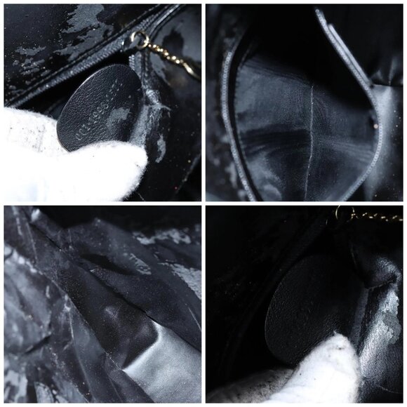 GUCCI Bamboo Hand Bag Leather 2way Black Gold - Picture 15 of 16